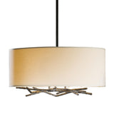 Hubbardton Forge 2012 Dark Smoke Flax Shade (SE) Multi Brindille Drum Shade Pendant