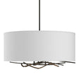 Hubbardton Forge 2012 Dark Smoke Natural Anna Shade (SF) Multi Brindille Drum Shade Pendant