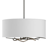Hubbardton Forge 2012 Dark Smoke Natural Anna Shade (SF) Multi Brindille Drum Shade Pendant
