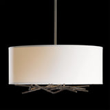 Hubbardton Forge 2012 Dark Smoke Natural Anna Shade (SF) Multi Brindille Drum Shade Pendant