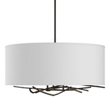 Hubbardton Forge 2012 Oil Rubbed Bronze Natural Anna Shade (SF) Multi Brindille Drum Shade Pendant