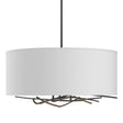 Hubbardton Forge 2012 Natural Iron Natural Anna Shade (SF) Multi Brindille Drum Shade Pendant