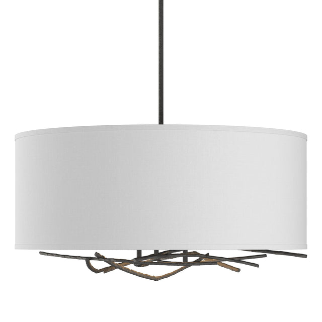Hubbardton Forge 2012 Natural Iron Natural Anna Shade (SF) Multi Brindille Drum Shade Pendant