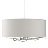 Hubbardton Forge 2012 Vintage Platinum Flax Shade (SE) Multi Brindille Drum Shade Pendant