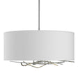 Hubbardton Forge 2012 Vintage Platinum Natural Anna Shade (SF) Multi Brindille Drum Shade Pendant