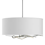 Hubbardton Forge 2012 Vintage Platinum Natural Anna Shade (SF) Multi Brindille Drum Shade Pendant