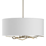 Hubbardton Forge 2012 Soft Gold Natural Anna Shade (SF) Multi Brindille Drum Shade Pendant