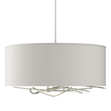 Hubbardton Forge 2012 Sterling Flax Shade (SE) Multi Brindille Drum Shade Pendant