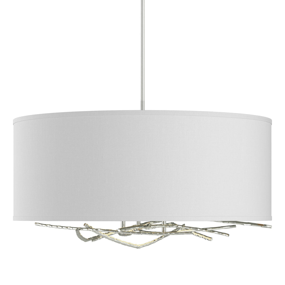 Hubbardton Forge 2012 Sterling Natural Anna Shade (SF) Multi Brindille Drum Shade Pendant