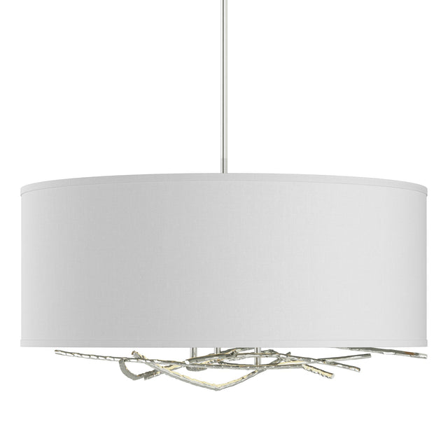 Hubbardton Forge 2012 Sterling Natural Anna Shade (SF) Multi Brindille Drum Shade Pendant