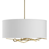 Hubbardton Forge 2012 Modern Brass Natural Anna Shade (SF) Multi Brindille Drum Shade Pendant