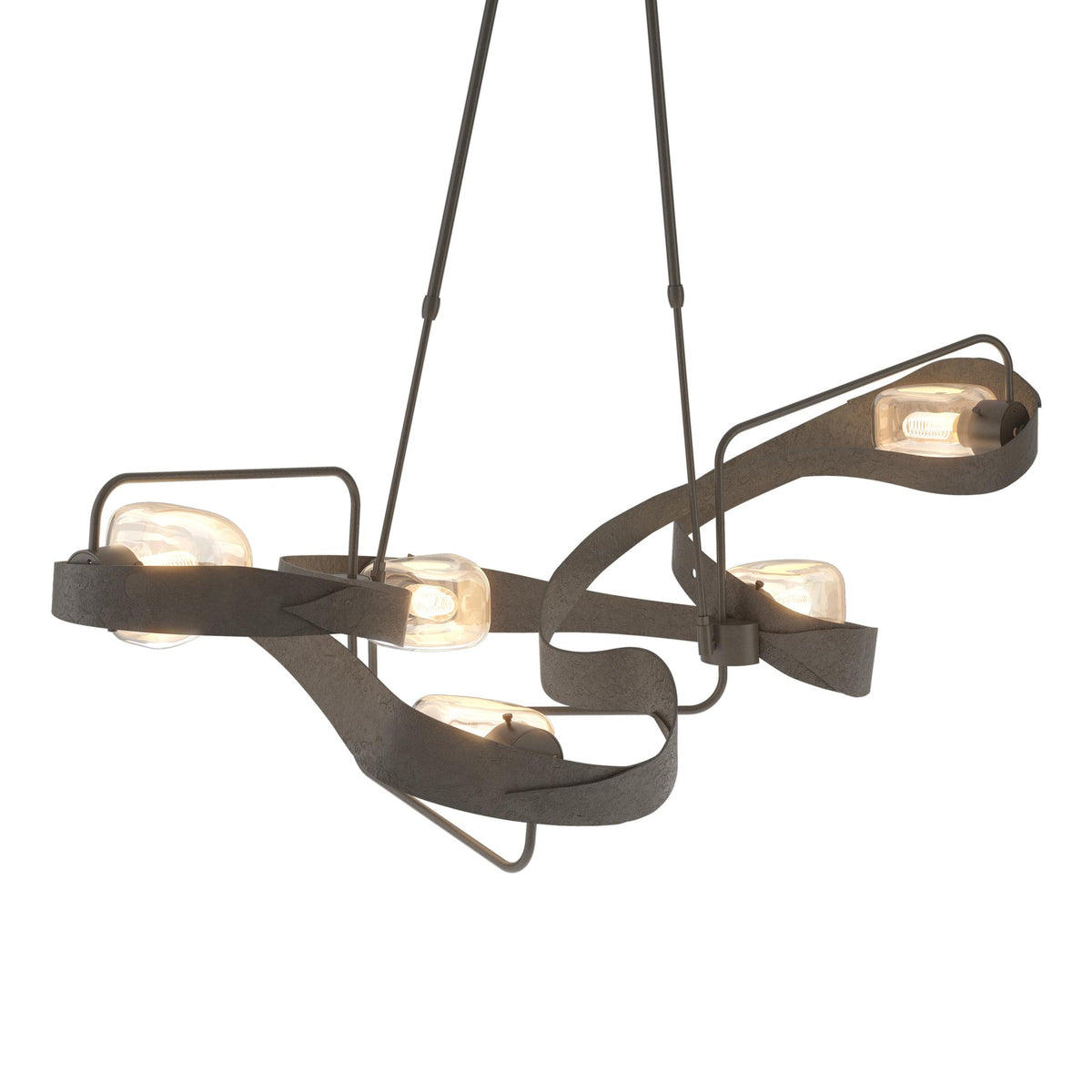 Hubbardton Forge 2018 Dark Smoke Clear Glass (ZM) Short Graffiti Pendant