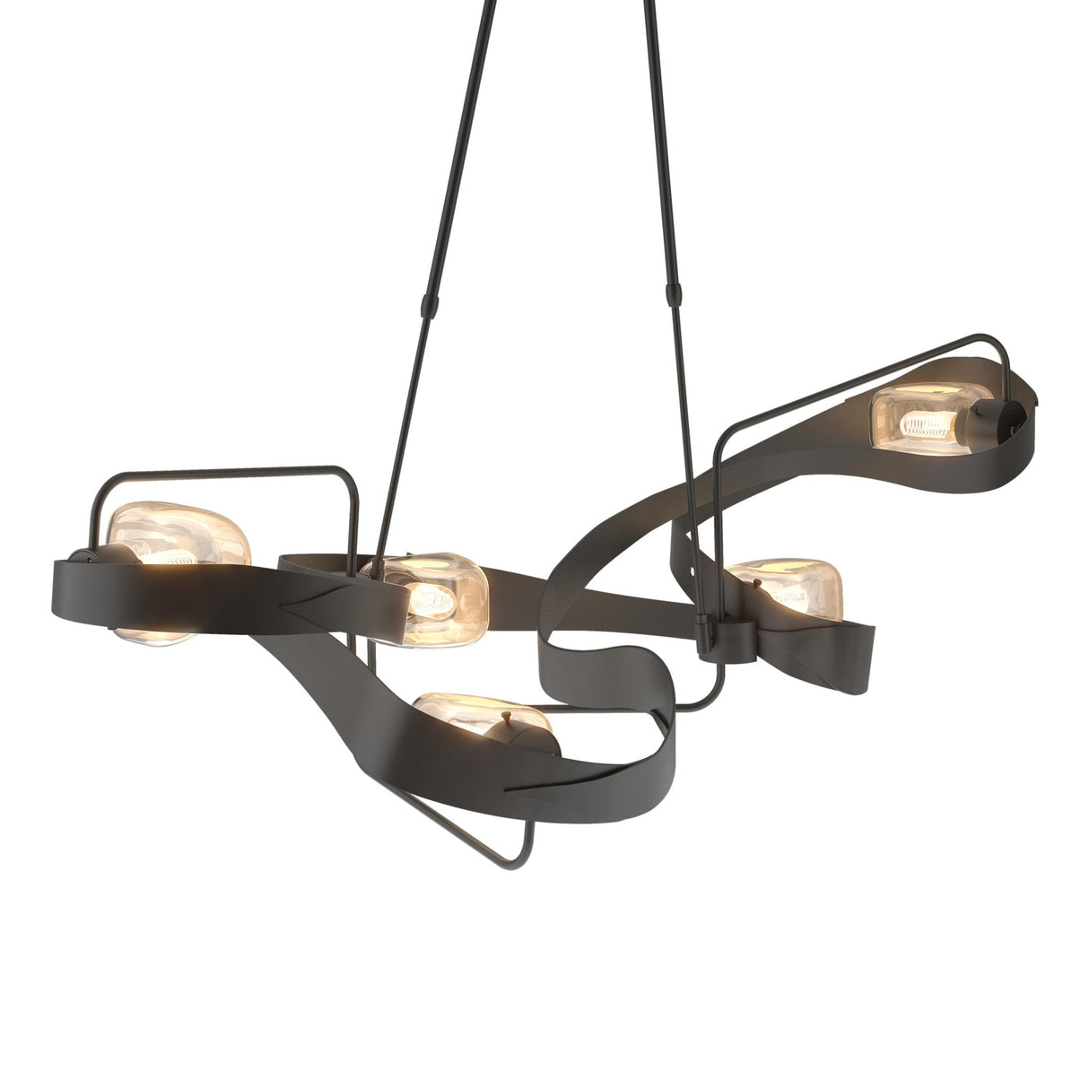Hubbardton Forge 2018 Black Clear Glass (ZM) Standard Graffiti Pendant