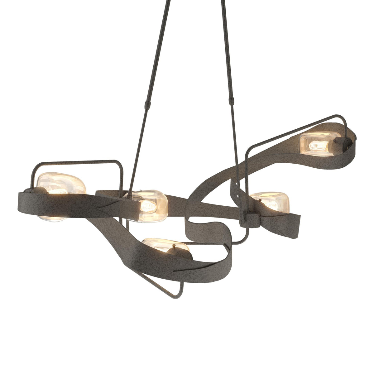 Hubbardton Forge 2018 Natural Iron Clear Glass (ZM) Standard Graffiti Pendant