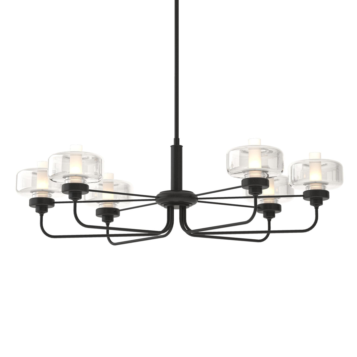 Hubbardton Forge 2018 Black Clear Glass (ZM) Multi Nola Pendant