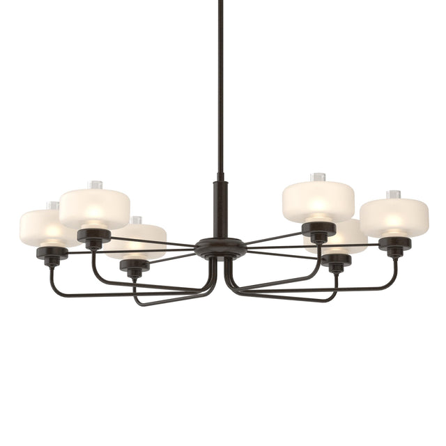 Hubbardton Forge 2018 Oil Rubbed Bronze Clear Glass with Frosted Diffuser (YE) Multi Nola Pendant