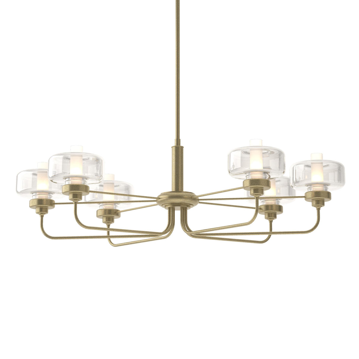 Hubbardton Forge 2018 Soft Gold Clear Glass (ZM) Multi Nola Pendant