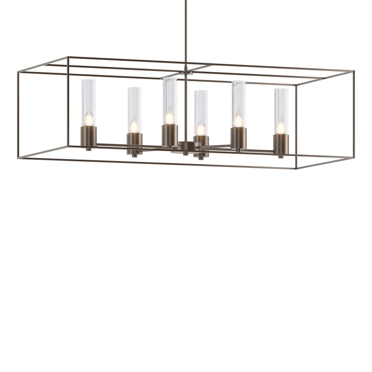 Hubbardton Forge 2018 Bronze Bronze Seeded Clear Glass (II) Multi Portico Pendant