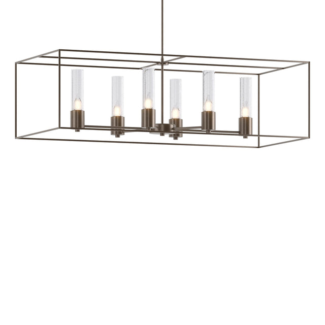 Hubbardton Forge 2018 Bronze Bronze Seeded Clear Glass (II) Multi Portico Pendant