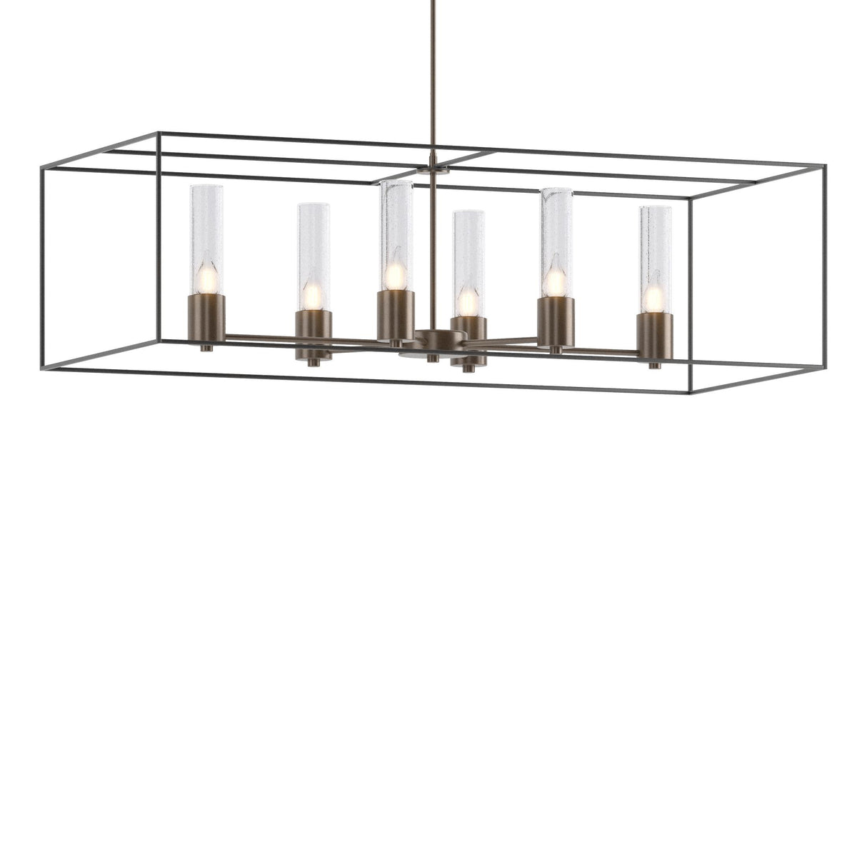 Hubbardton Forge 2018 Bronze Black Seeded Clear Glass (II) Multi Portico Pendant