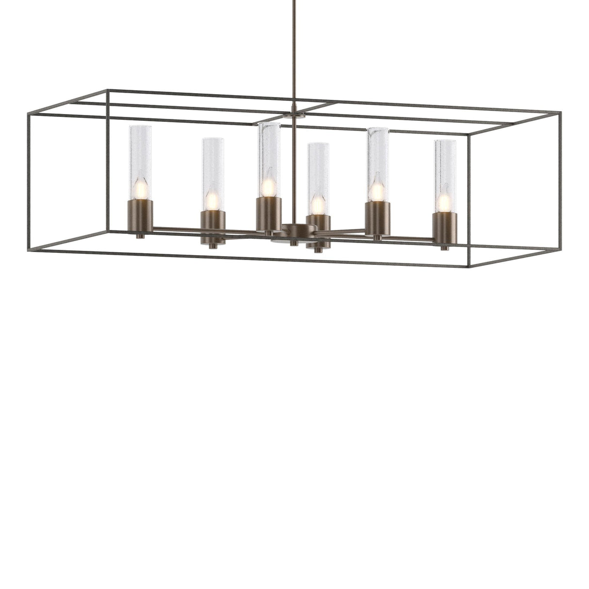 Hubbardton Forge 2018 Bronze Natural Iron Seeded Clear Glass (II) Multi Portico Pendant