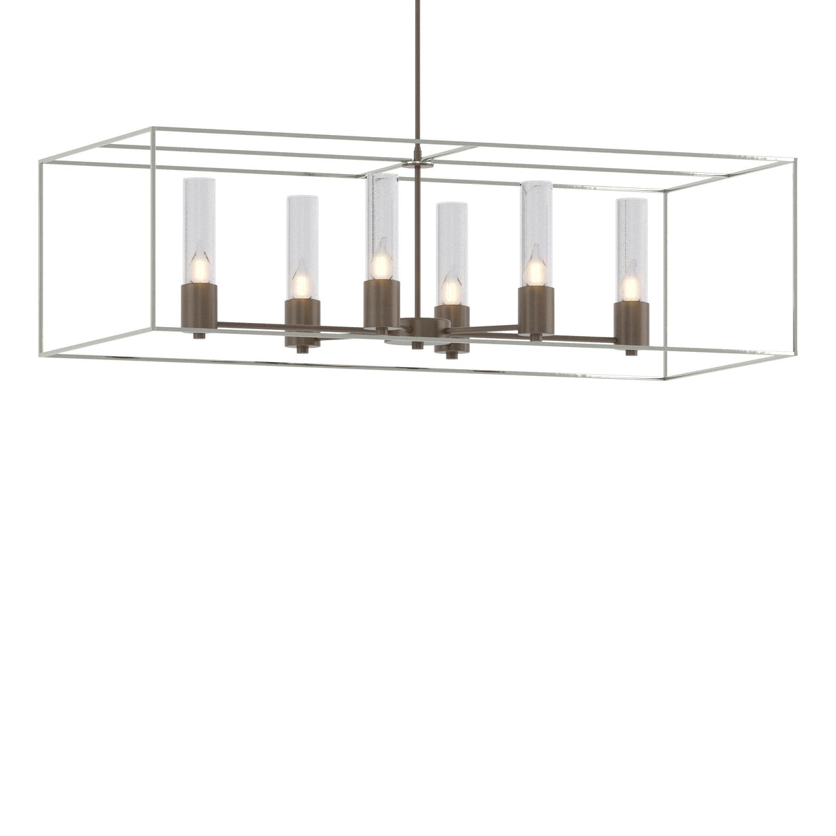 Hubbardton Forge 2018 Bronze Sterling Seeded Clear Glass (II) Multi Portico Pendant