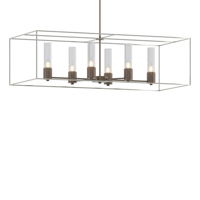 Hubbardton Forge 2018 Bronze Sterling Seeded Clear Glass (II) Multi Portico Pendant