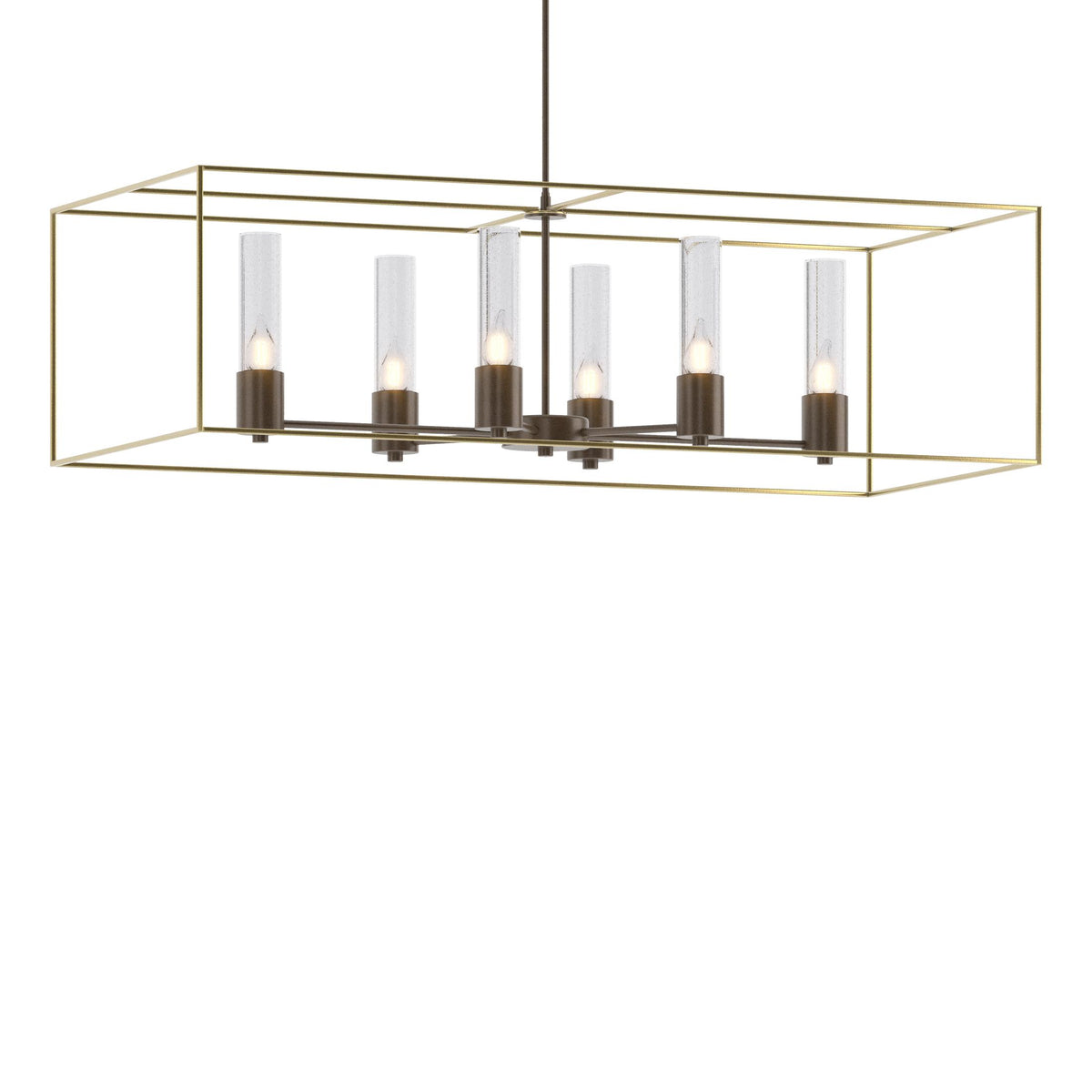Hubbardton Forge 2018 Bronze Modern Brass Seeded Clear Glass (II) Multi Portico Pendant