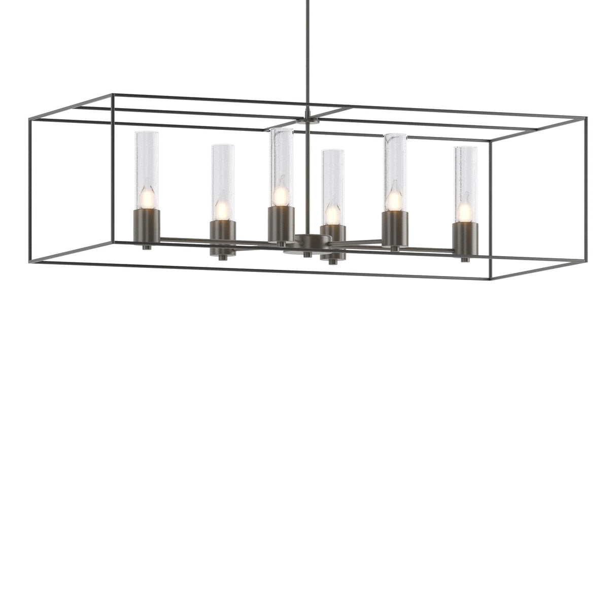 Hubbardton Forge 2018 Dark Smoke Black Seeded Clear Glass (II) Multi Portico Pendant