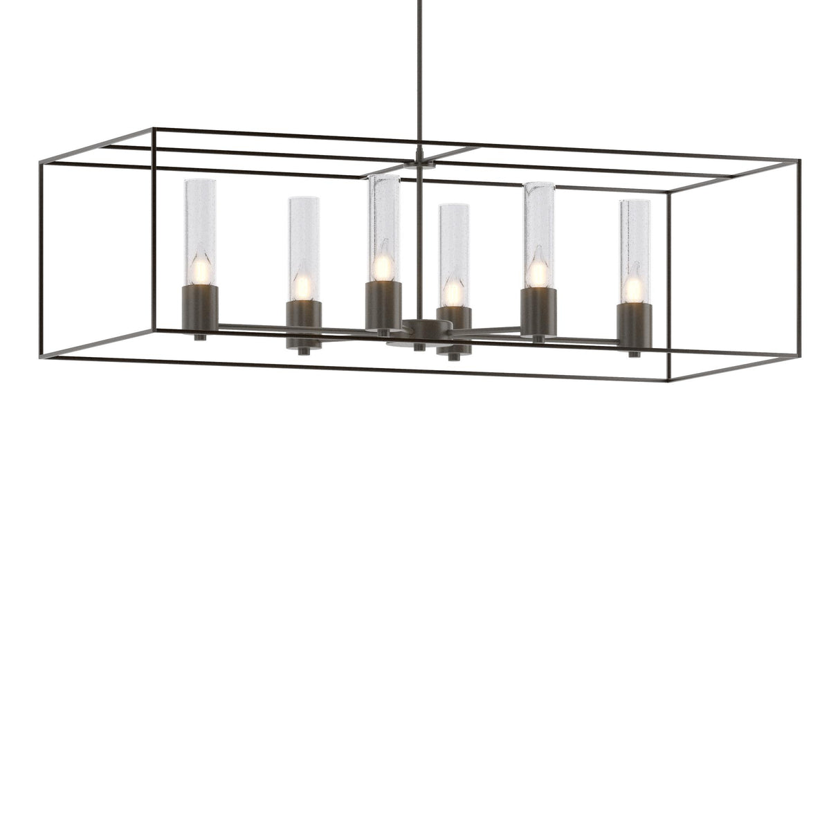 Hubbardton Forge 2018 Dark Smoke Oil Rubbed Bronze Seeded Clear Glass (II) Multi Portico Pendant