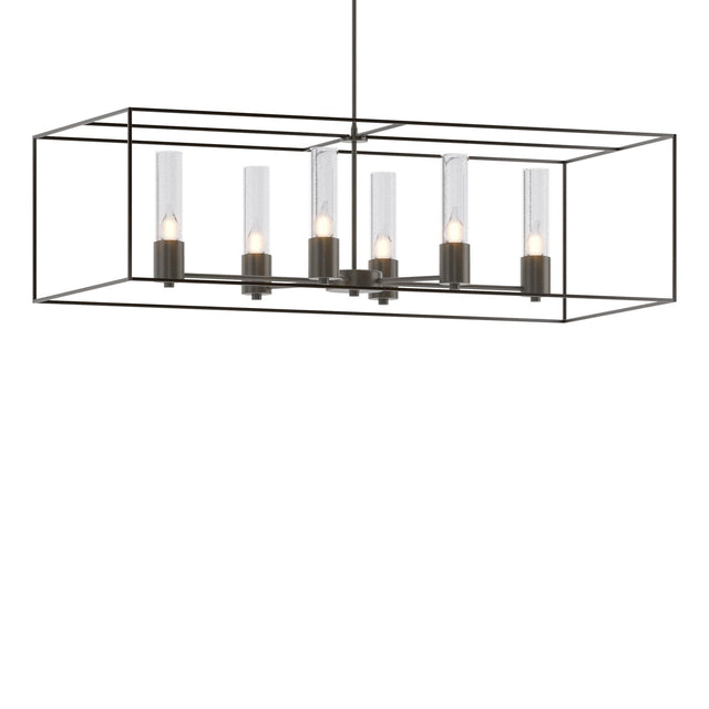 Hubbardton Forge 2018 Dark Smoke Oil Rubbed Bronze Seeded Clear Glass (II) Multi Portico Pendant
