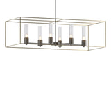 Hubbardton Forge 2018 Dark Smoke Soft Gold Seeded Clear Glass (II) Multi Portico Pendant
