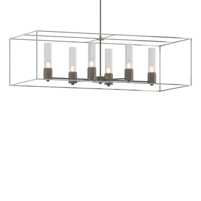 Hubbardton Forge 2018 Dark Smoke Sterling Seeded Clear Glass (II) Multi Portico Pendant