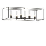 Hubbardton Forge 2018 Black Dark Smoke Seeded Clear Glass (II) Multi Portico Pendant