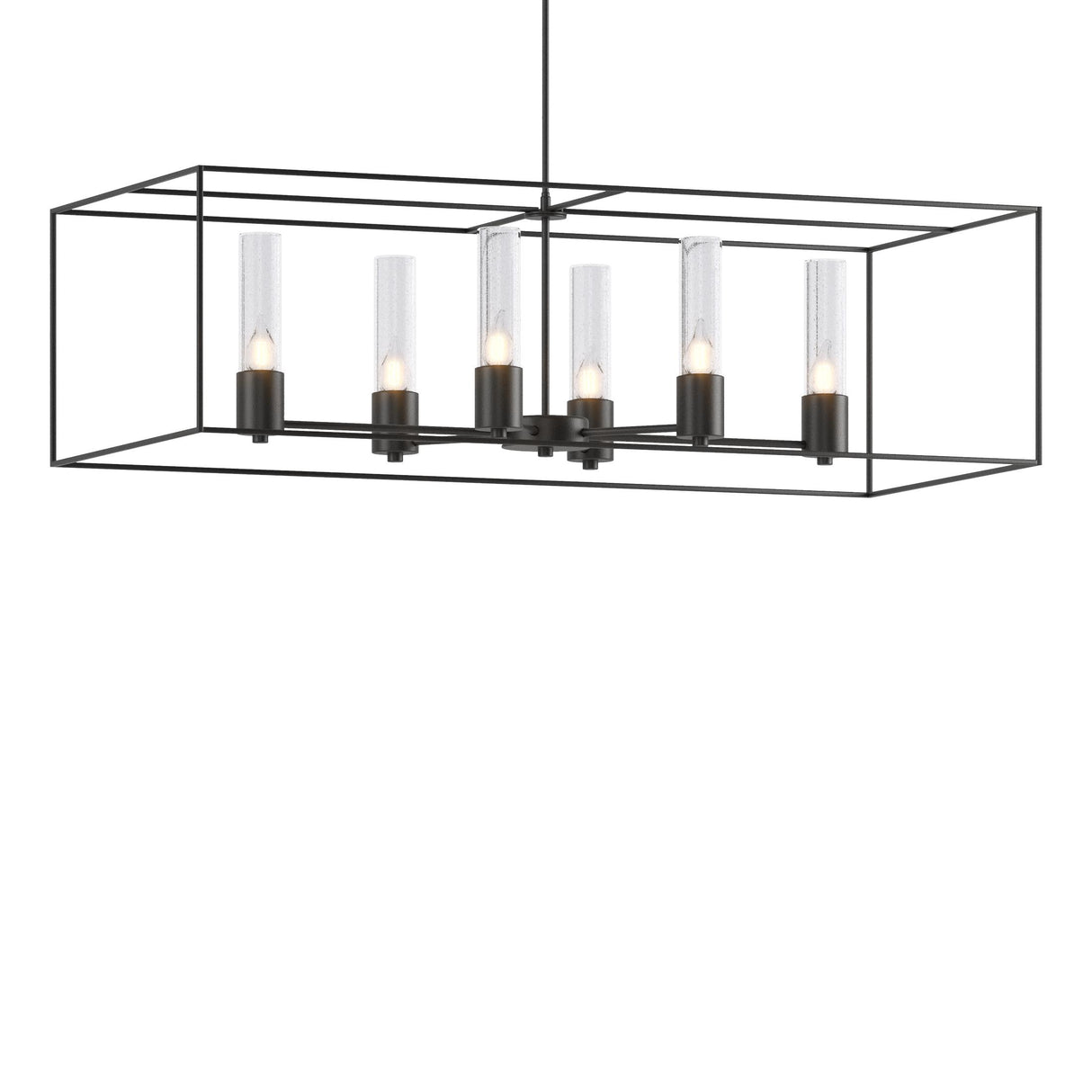 Hubbardton Forge 2018 Black Black Seeded Clear Glass (II) Multi Portico Pendant