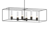 Hubbardton Forge 2018 Black Black Seeded Clear Glass (II) Multi Portico Pendant