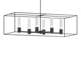 Hubbardton Forge 2018 Black Natural Iron Seeded Clear Glass (II) Multi Portico Pendant