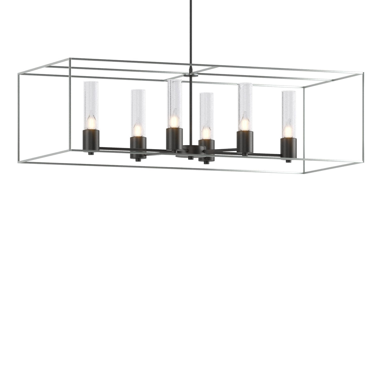 Hubbardton Forge 2018 Black Vintage Platinum Seeded Clear Glass (II) Multi Portico Pendant