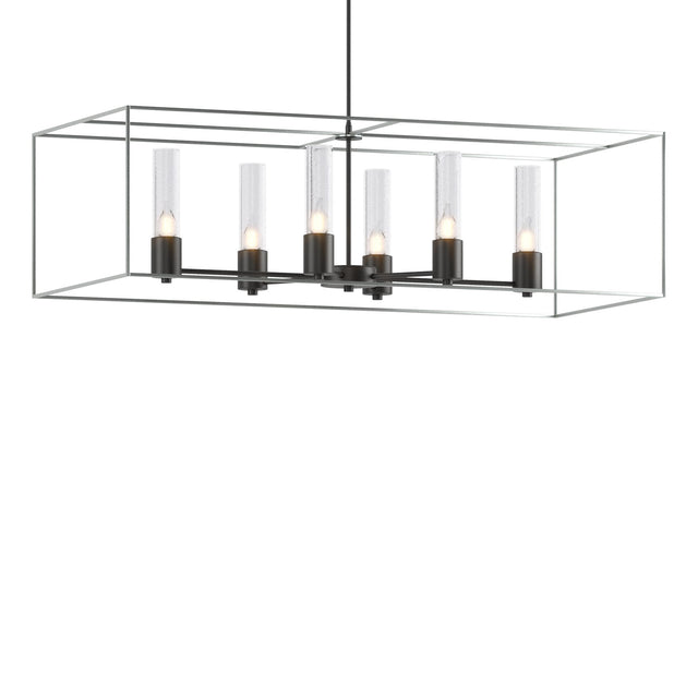 Hubbardton Forge 2018 Black Vintage Platinum Seeded Clear Glass (II) Multi Portico Pendant