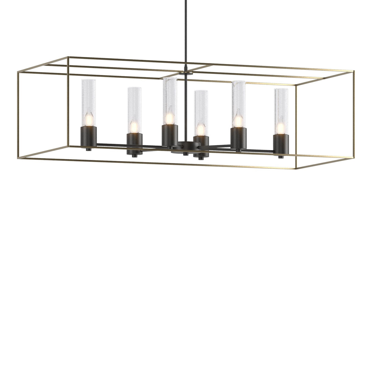 Hubbardton Forge 2018 Black Soft Gold Seeded Clear Glass (II) Multi Portico Pendant