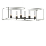 Hubbardton Forge 2018 Black Sterling Seeded Clear Glass (II) Multi Portico Pendant