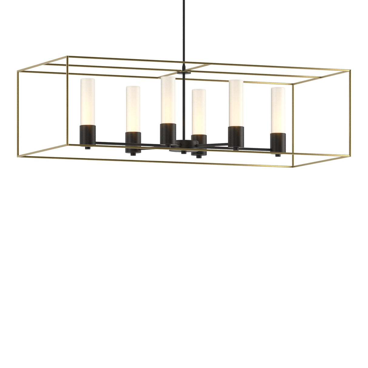 Hubbardton Forge 2018 Black Modern Brass Opal Glass (GG) Multi Portico Pendant
