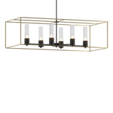 Hubbardton Forge 2018 Black Modern Brass Seeded Clear Glass (II) Multi Portico Pendant