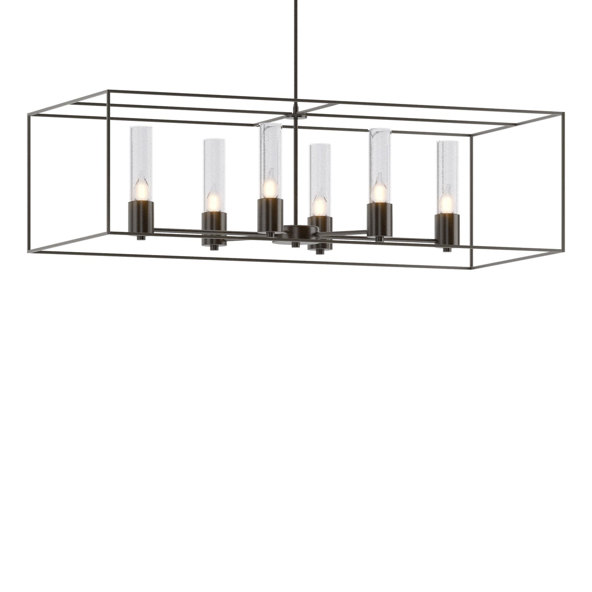 Hubbardton Forge 2018 Oil Rubbed Bronze Dark Smoke Seeded Clear Glass (II) Multi Portico Pendant