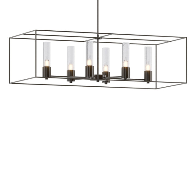 Hubbardton Forge 2018 Oil Rubbed Bronze Dark Smoke Seeded Clear Glass (II) Multi Portico Pendant