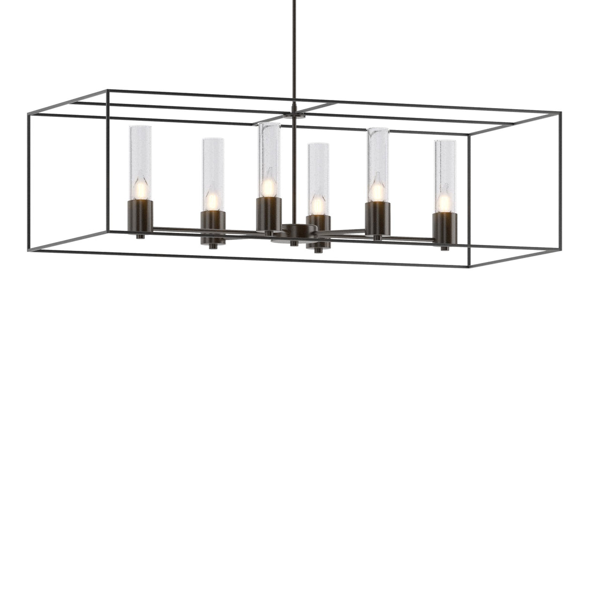 Hubbardton Forge 2018 Oil Rubbed Bronze Black Seeded Clear Glass (II) Multi Portico Pendant