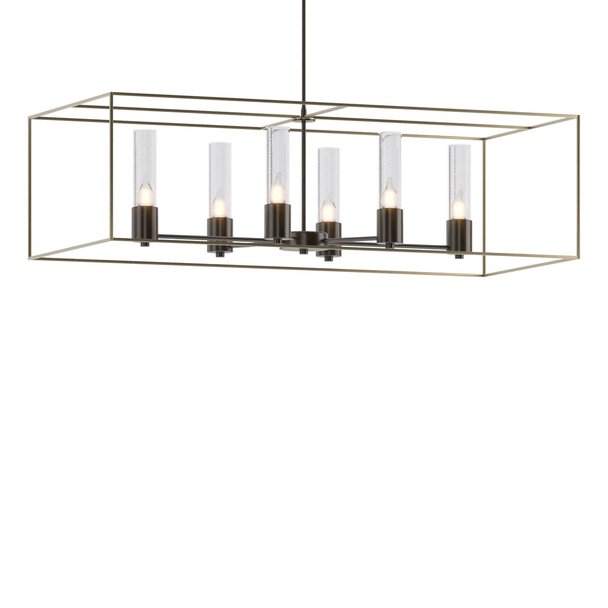 Hubbardton Forge 2018 Oil Rubbed Bronze Soft Gold Seeded Clear Glass (II) Multi Portico Pendant