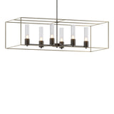 Hubbardton Forge 2018 Oil Rubbed Bronze Soft Gold Seeded Clear Glass (II) Multi Portico Pendant