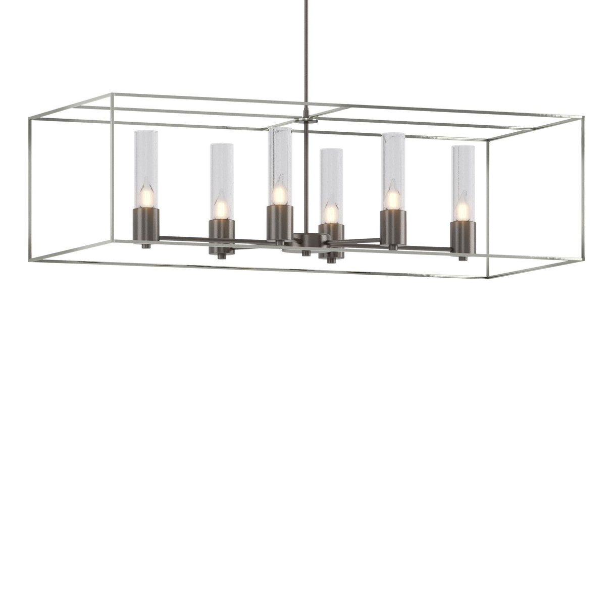 Hubbardton Forge 2018 Oil Rubbed Bronze Sterling Seeded Clear Glass (II) Multi Portico Pendant