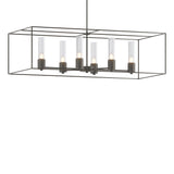 Hubbardton Forge 2018 Natural Iron Dark Smoke Seeded Clear Glass (II) Multi Portico Pendant